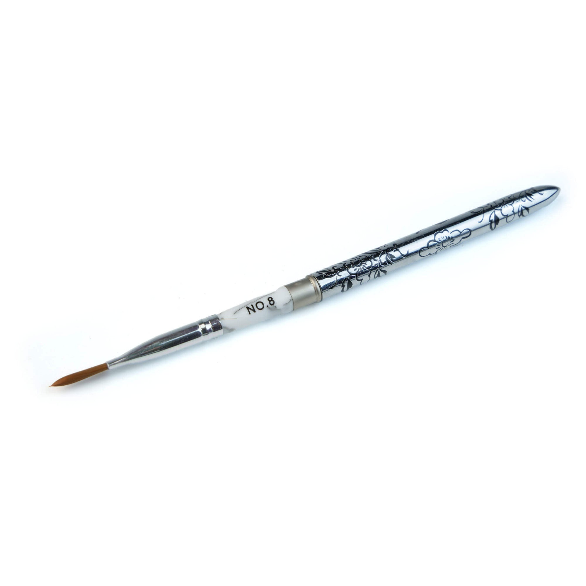 Floral Pattern Metal Case Gel Brush #8-0
