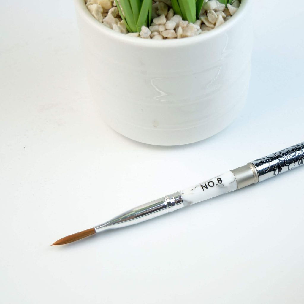 Floral Pattern Metal Case Gel Brush #8-4