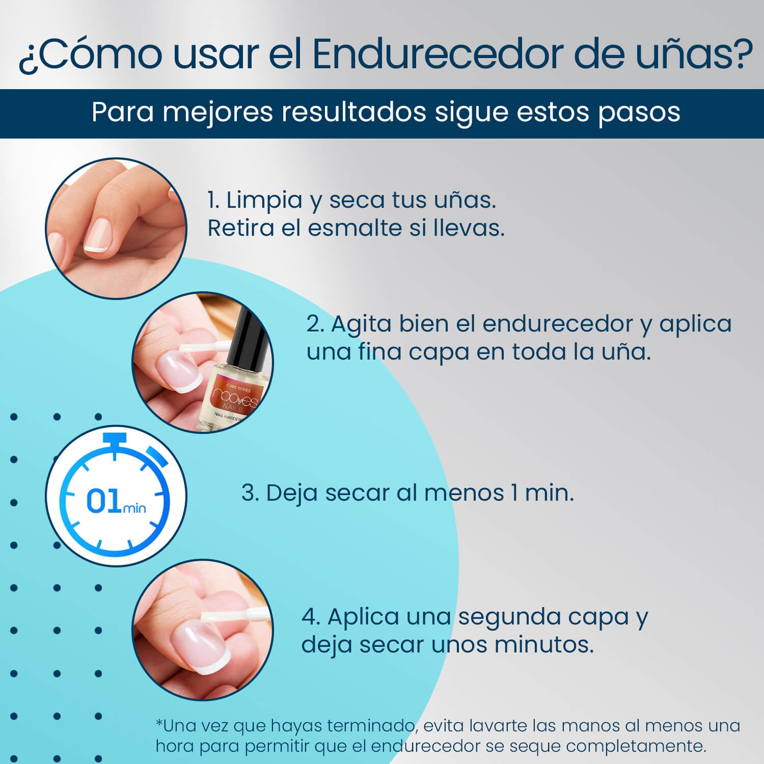 Nail Hardener 15 ml- Endurecedor de uñas - Nooves Nails-3