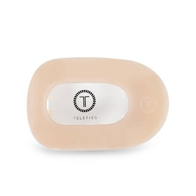 TELETIES Medium Flat Round Hair Clip Almond Beige - New