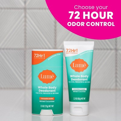 Lume Cream Deodorant Tube Minted Cucumber 2.2oz - New