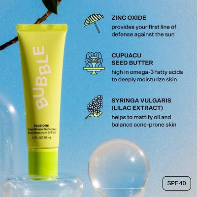 Bubble Skincare Plus One Tinted Mineral SPF 40 1.7 fl oz - Imperfect Box