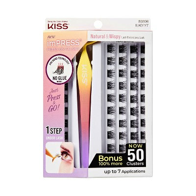 KISS imPRESS Press-On Self Adhesive Eyelashes Natural & Wispy 50ct - Imperfect Box