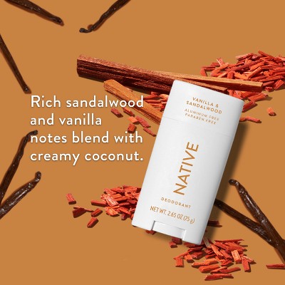 Native Solid Deodorant for Men & Women Vanilla & Sandalwood 2.65oz - New