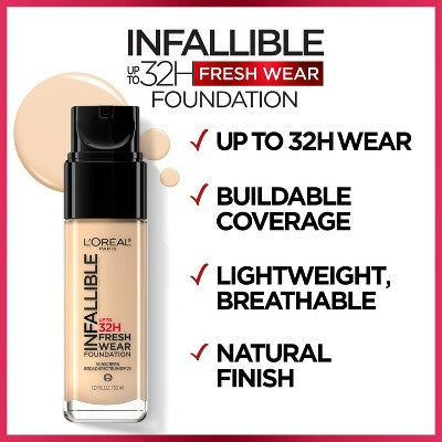 L'Oreal Paris Infallible 32HR Fresh Wear Foundation SPF 25 440 Natural Rose 1 fl oz - Missing Lid