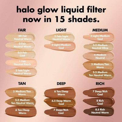 e.l.f. Halo Glow Liquid Filter Highlighter 00 Fair 1.06 fl oz - New