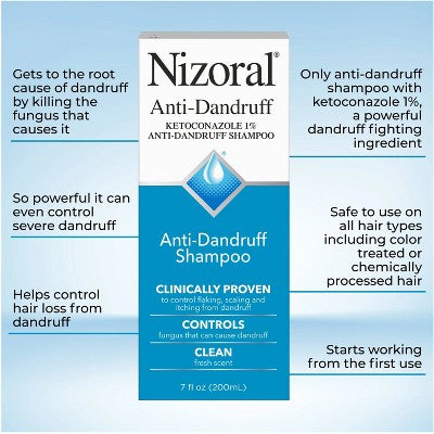 Nizoral Anti Dandruff Shampoo with 1% Ketoconazole, Clean Fresh Scent 7 fl oz - Missing Box