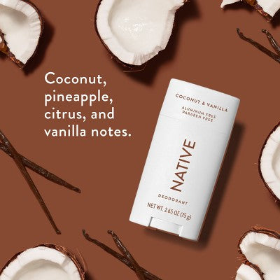 Native Solid Deodorant for Women & Men Coconut & Vanilla 2.65oz - Imperfect Container