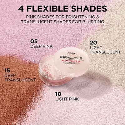 L'Oreal Paris Infallible Blur-fection Longwear Loose Setting Powder Brightening Deep Pink 0.21oz - Imperfect Container