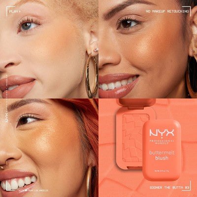 NYX Professional Makeup Buttermelt Blush - Sooner The Butta - 0.17oz