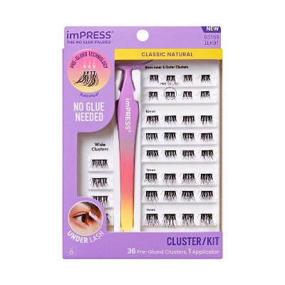 KISS Products imPRESS Self Adhesive Eyelashes Natural 20ct - Imperfect Box