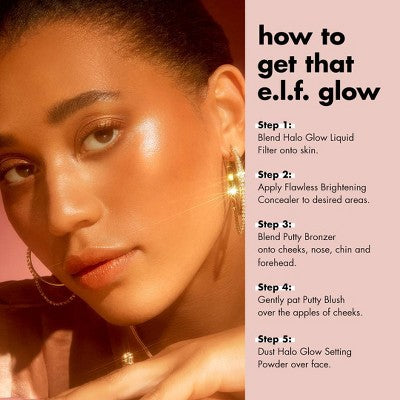 e.l.f. Halo Glow Liquid Filter Highlighter 4 Medium 1.06 fl oz - New