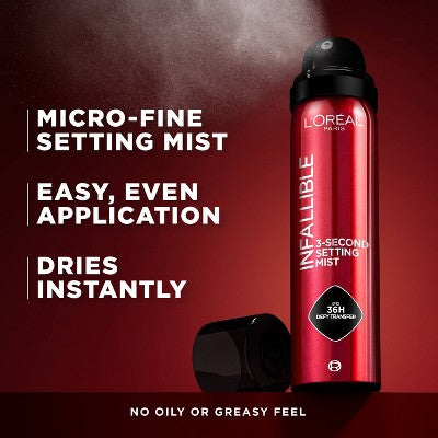 L'Oreal Paris Infallible 3-Second Up to 36HR Wear Setting Spray 1.76oz - Missing Lid