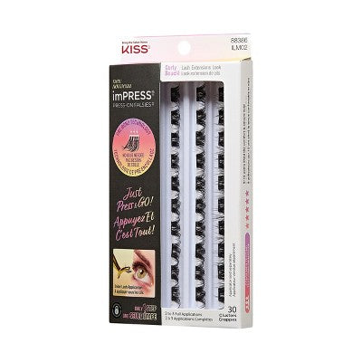 KISS Products imPRESS Press-On Self Adhesive Eyelashes Refill Curly 30ct - New