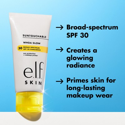 e.l.f. SKIN Suntouchable Whoa Glow Sunscreen & Primer Sunlight SPF 30 1.69 fl oz - Missing Box