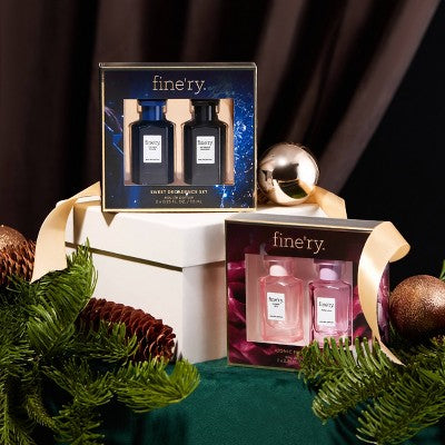 fine'ry. Mini EDP Duo Gift Set Rosa Lina + Flower Bed 2pc - Imperfect Box