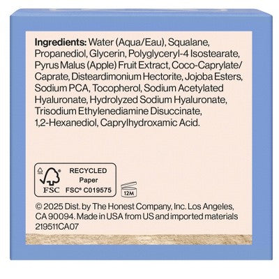 Honest Beauty Hydrogel Cream with Hyaluronic Acid 1.7 oz - Imperfect Box