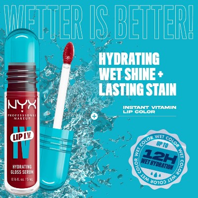 NYX Professional Makeup Lip IV Hydrating Lip Gloss Stain Mocha Me Wet 0.16 fl oz - Imperfect Box