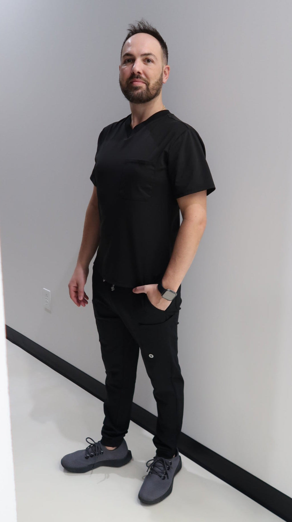 Men's Black Scrub Joggers