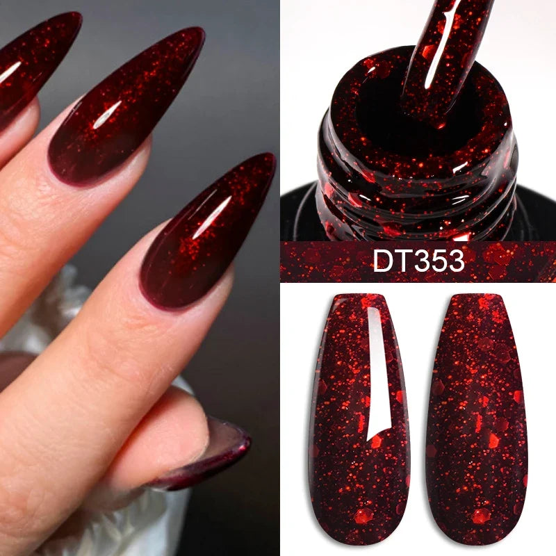 MEET ACROSS - Red Crystal Gel Polish 7ml