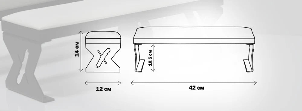 Shemax Hand Rest Comfort - White on black legs-2