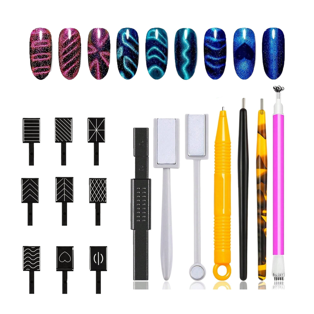16PCS NAIL ART CAT EYE DESING MAGNET SET #02-0