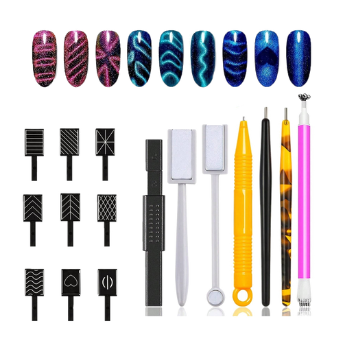 16PCS NAIL ART CAT EYE DESING MAGNET SET #02-0