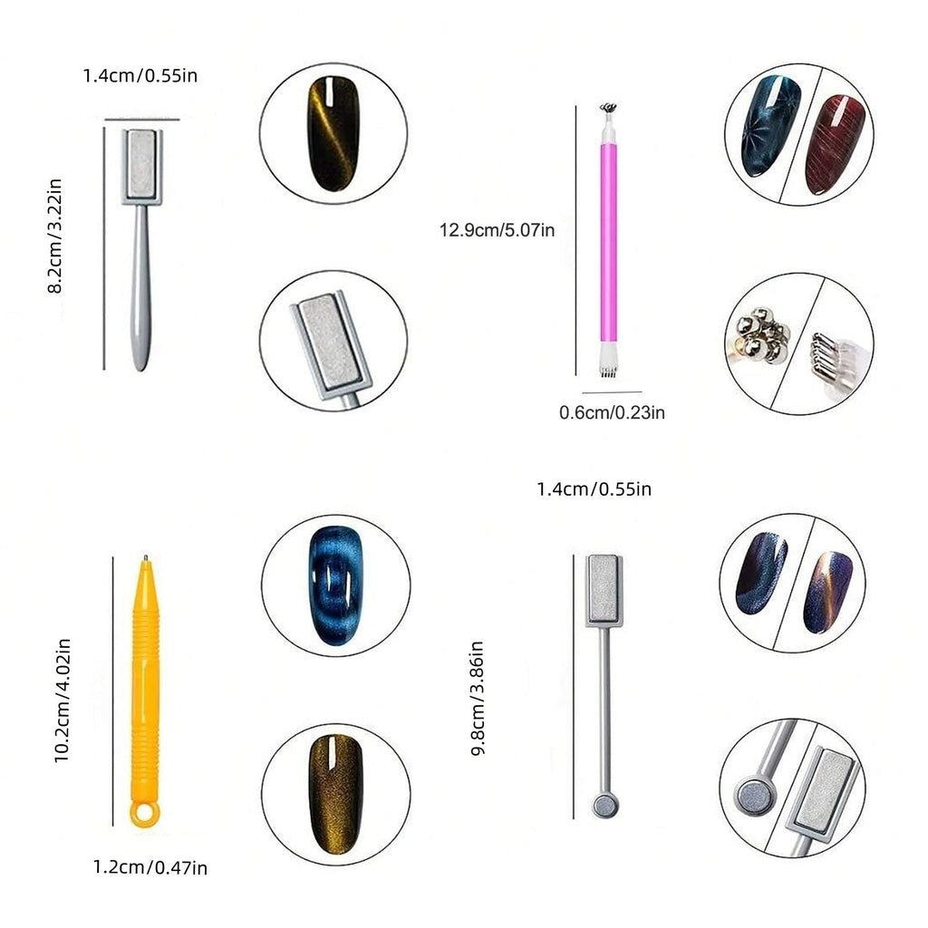 16PCS NAIL ART CAT EYE DESING MAGNET SET #02-1