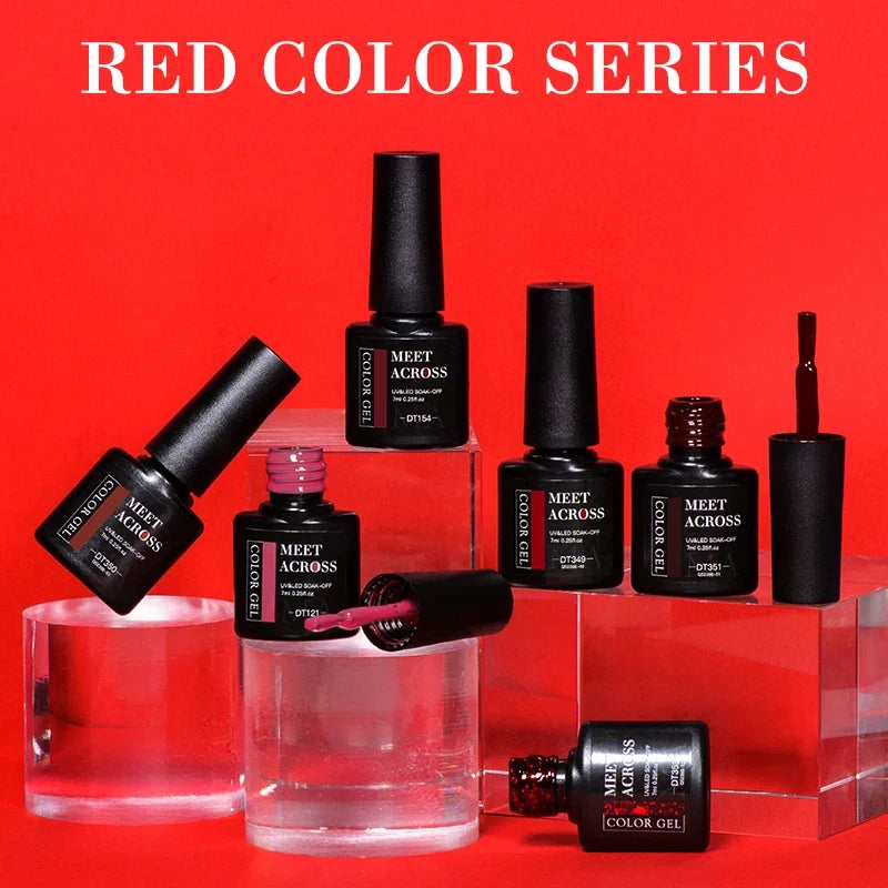 MEET ACROSS - Red Crystal Gel Polish 7ml